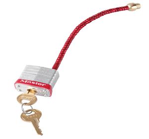 Masterlock 7C5RED, Circuit Breaker Compact Padlock, 5"/125MM Flexible Steel Cable